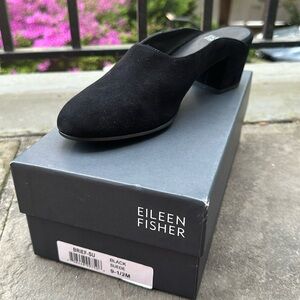 Eileen Fisher Brief Black Suede Mule